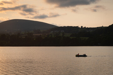 Boat on a Ullswater in Lake District UK Cumbria