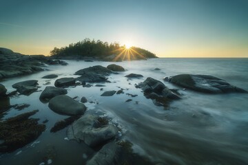 sunset on the beach