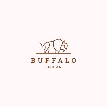 Buffalo logo icon design template vector illustration