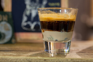 Glass of Americano coffee