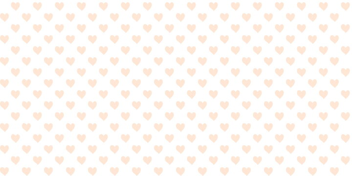 Pink white seamless hearts pattern vector background, drawing of hearts shape