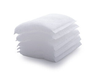 Cotton pads stack isolated on white background.