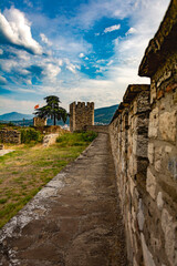 Fototapeta na wymiar Walk at Skopje fortress in a sunny summer day