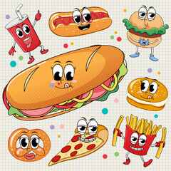 Seamless background with food theme