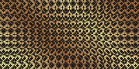 Modern geometric luxury background for banner or presentation or header card with golden squares or rhombuses on a black. - obrazy, fototapety, plakaty