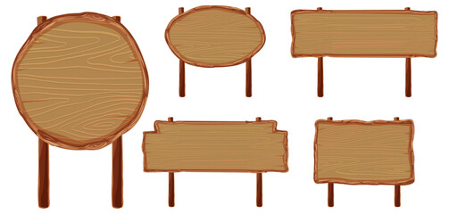 Fototapeta premium Set of different wooden sign boards