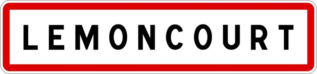 Panneau entrée ville agglomération Lemoncourt / Town entrance sign Lemoncourt