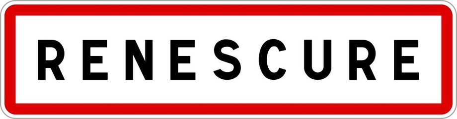 Panneau entrée ville agglomération Renescure / Town entrance sign Renescure