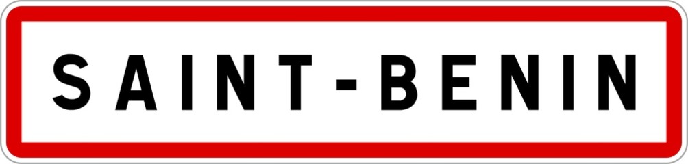 Panneau entrée ville agglomération Saint-Benin / Town entrance sign Saint-Benin