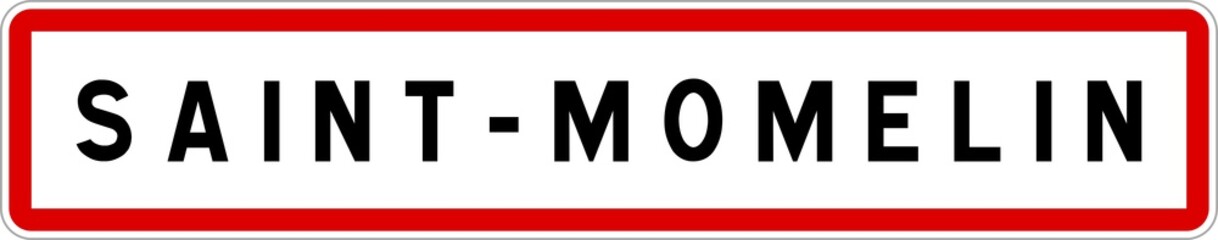 Panneau entrée ville agglomération Saint-Momelin / Town entrance sign Saint-Momelin