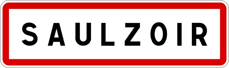 Panneau entrée ville agglomération Saulzoir / Town entrance sign Saulzoir