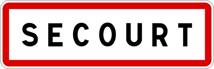 Panneau entrée ville agglomération Secourt / Town entrance sign Secourt