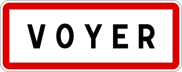 Panneau entrée ville agglomération Voyer / Town entrance sign Voyer