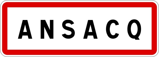 Panneau entrée ville agglomération Ansacq / Town entrance sign Ansacq