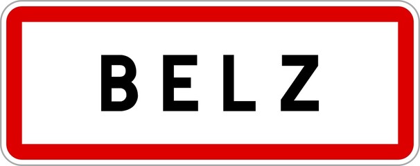 Panneau entrée ville agglomération Belz / Town entrance sign Belz