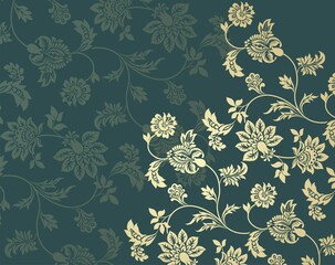 Colorful paisley floral pattern , textile swatch , India	