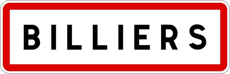 Panneau entrée ville agglomération Billiers / Town entrance sign Billiers