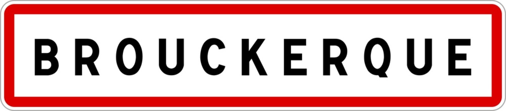 Panneau entrée ville agglomération Brouckerque / Town entrance sign Brouckerque
