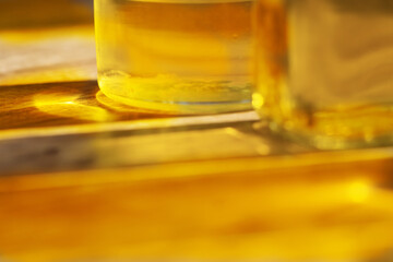 lights of oil bottles