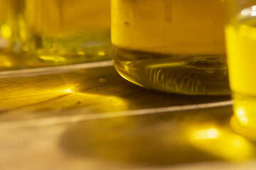 lights of oil bottles
