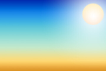 Abstrakter unscharfer Hintergrund mit einer Sonne und Farbverlauf zum Sonnenuntergang
