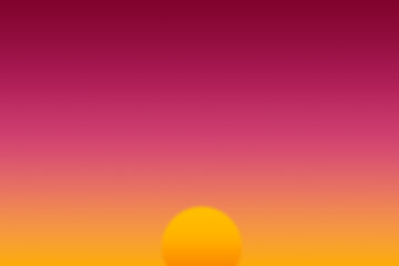 Abstrakter unscharfer Farbverlauf zum Sonnenuntergang mit angedeuteter Sonne in orange roter Farbe