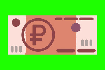 Illustration Russian ruble, banknote, Russian ruble banknote. 3D illustration, 3D rendering.