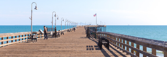 VENICE, UNITED STATES - MAY 21, 2015: Ventura Historic wooden Pier in Los Angeles, USA
