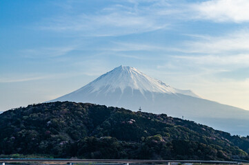 静岡県富士市富士川から見た富士山