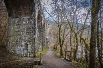 Viaduct in The Pass of Killiecrankie is an impressive wooded gorge, which is a popular beauty spot