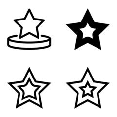 Stars Flat Icon Set Isolated On White Background