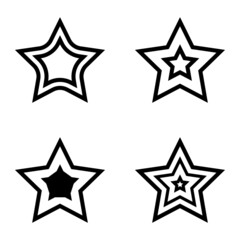 Stars Flat Icon Set Isolated On White Background