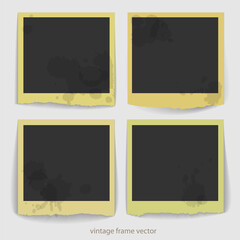 Four vintage frames on a white background. Realistic illustration.