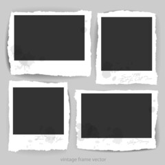 Four vintage frames on a white background. Realistic illustration.
