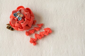 つまみ細工の髪飾り