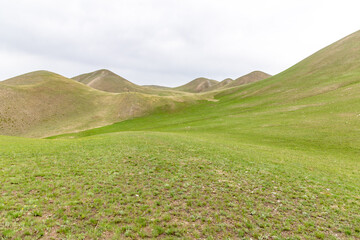 Fototapeta premium Long mountains, Orenburg region, Southern Urals, Russia.