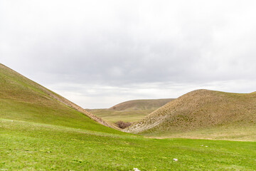 Fototapeta premium Long mountains, Orenburg region, Southern Urals, Russia.