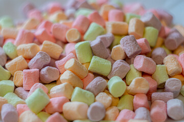 Bucnh of colorful marshmallows