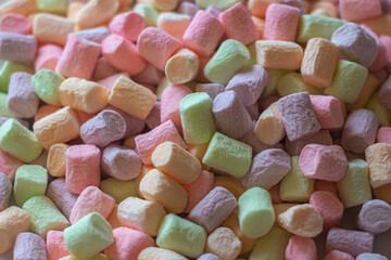 Bucnh of colorful marshmallows
