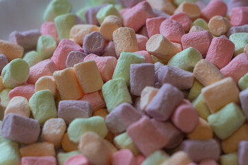 Bucnh of colorful marshmallows
