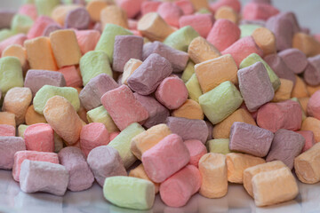 Bucnh of colorful marshmallows