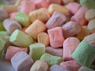 Bucnh of colorful marshmallows