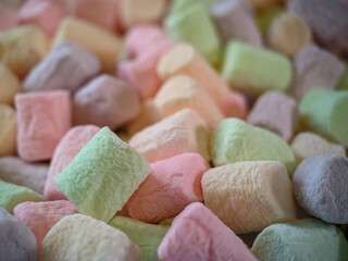 Bucnh of colorful marshmallows