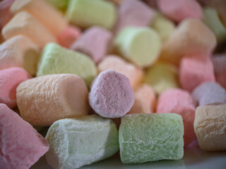 Bucnh of colorful marshmallows
