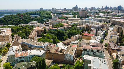 Fototapeta na wymiar Kiev the capital of Ukraine from a bird's eye view shooting with a drone summer