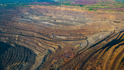 quarry iron ore mining top view