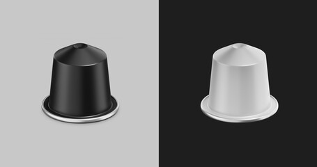 Premium Coffee Capsules. 3D illustration.