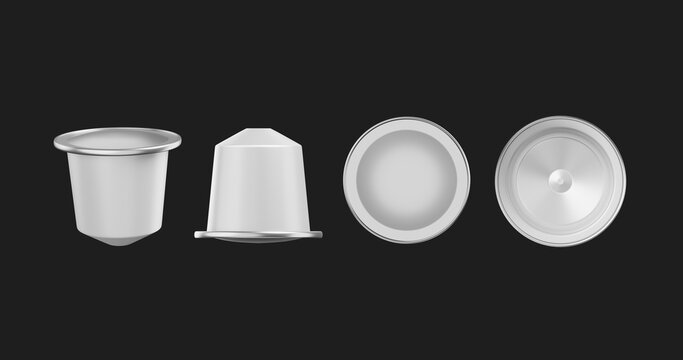 Premium Coffee Capsules. 3D illustration.
