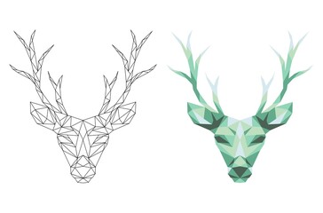Polygonal drawing of a deer head