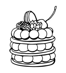Vector illustration of cake, sweet dessert